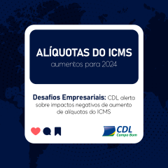 Desafios Empresariais: CDL alerta sobre impactos negativos de aumento de alíquotas do ICMS